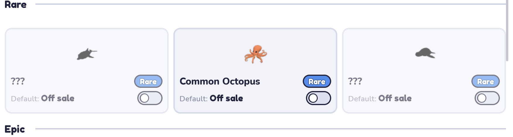 Marine Rare shown in the game interface